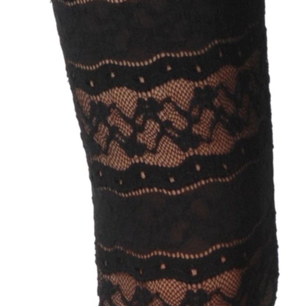 WOW FACTOR!  Black Lace Detail Tights - Picture 4 of 4
